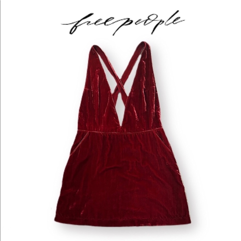 Free People NWT Velvet Plunge Mini Dress